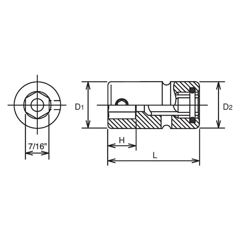 Ko-ken Tools 3/8 Sq. Dr. Bit Holder for 183 Series Bits Ko-ken Tools