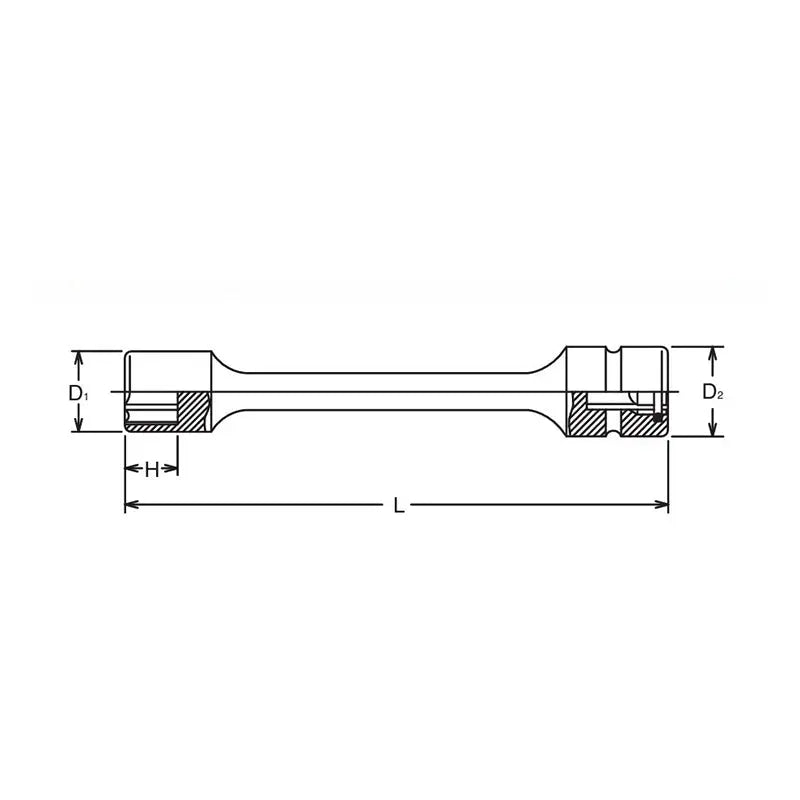 Ko-ken Tools 12mm 3/8 Sq. Dr. 6 point Sleeve Drive Extension Socket, 150mm Long Ko-ken Tools