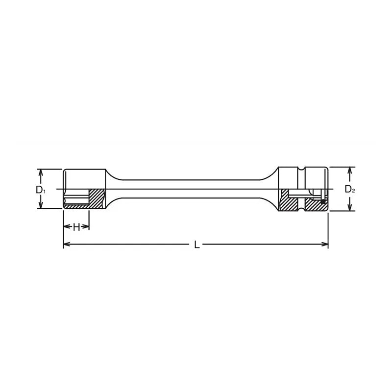 Ko-ken Tools 14mm 3/8 Sq. Dr. 6 point Sleeve Drive Extension Socket, 150mm Long Ko-ken Tools