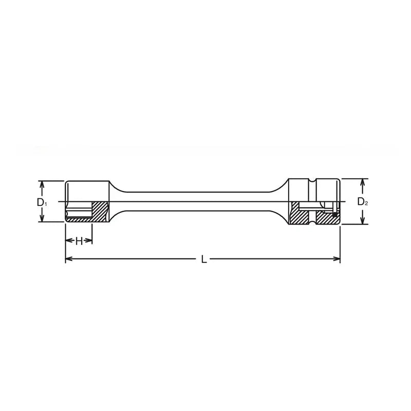 Ko-ken Tools 16mm 3/8 Sq. Dr. 6 point Sleeve Drive Extension Socket , 150mm Long Ko-ken Tools
