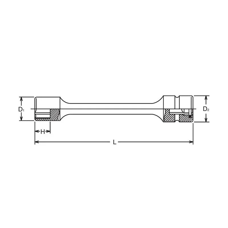 Ko-ken Tools 8mm 3/8 Sq. Dr. 6 point Sleeve Drive Extension Socket, 150mm Long Ko-ken Tools