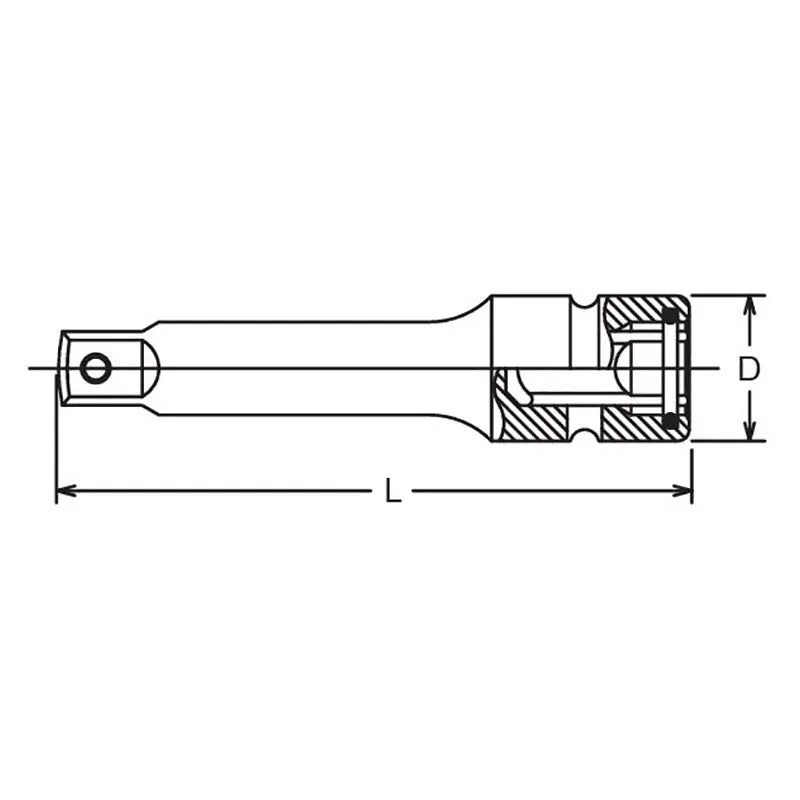 Ko-ken Tools 3/8 Sq. Dr. Impact Sleeve Drive Extension Bar - Pin Type - 75mm Long Ko-ken Tools