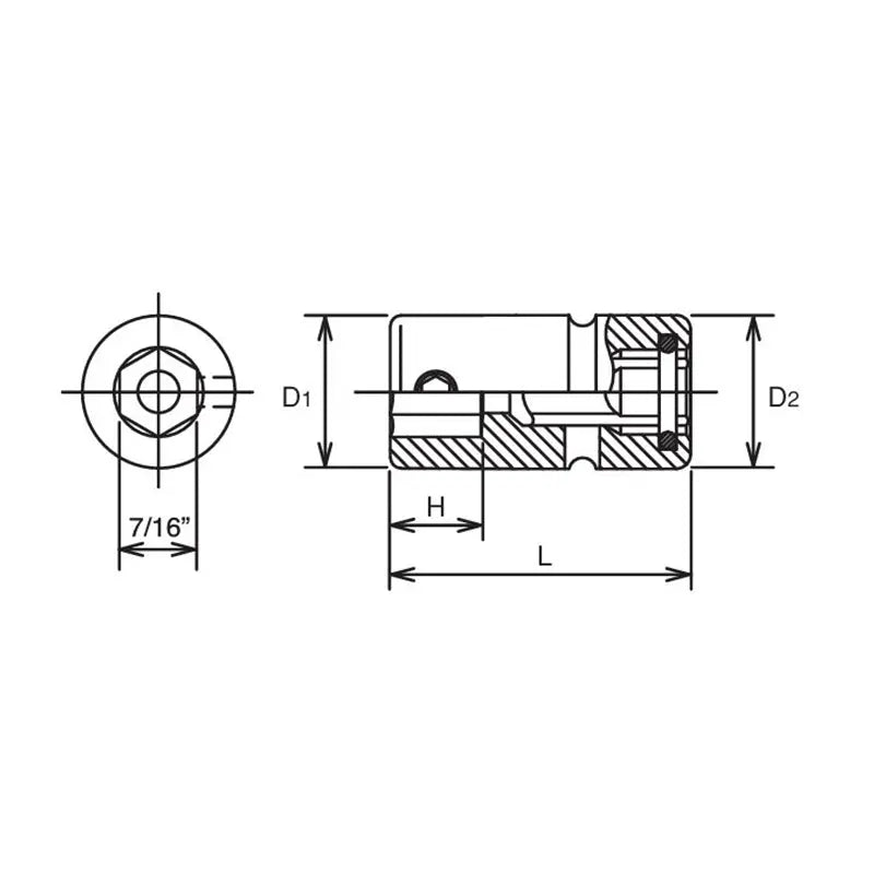Ko-ken Tools 1/2 Sq. Dr. Bit Holder for 183 Series Bits Ko-ken Tools