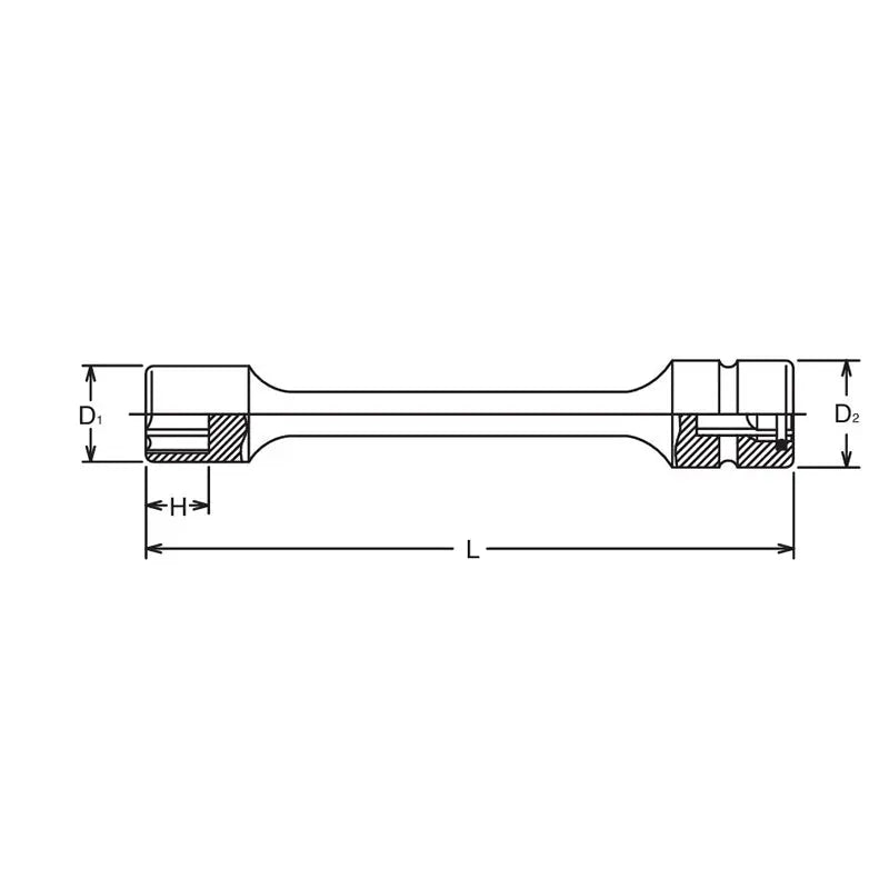 Ko-ken Tools 1/2 Sq. Dr. Extension Socket 10mm 6 point 150mm Sleeve Drive Ko-ken Tools