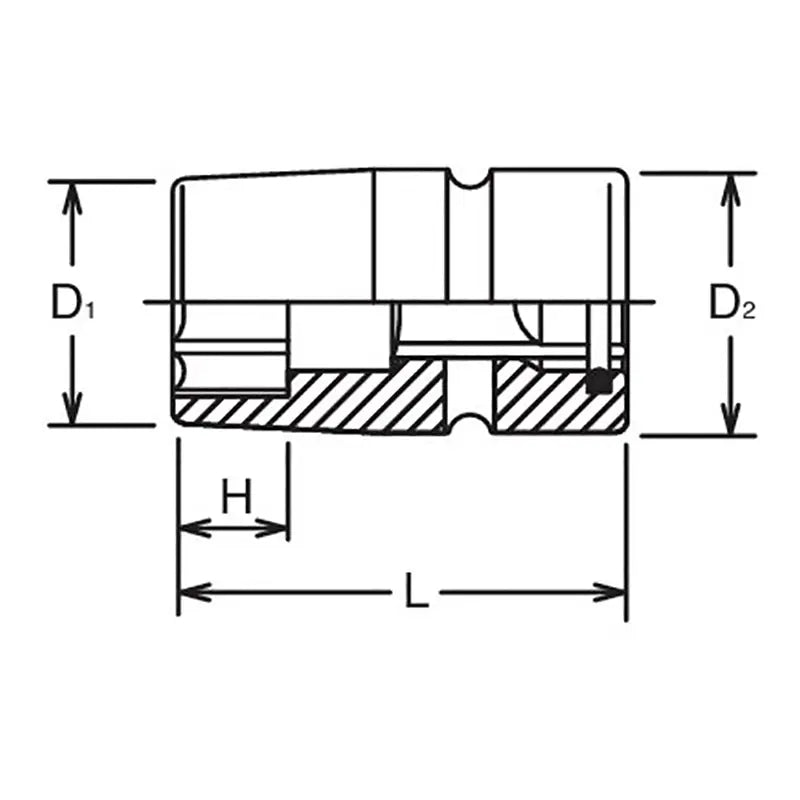 Ko-ken Tools 3/4 Sq. Dr. Socket 22mm 6 point 65mm Sleeve Drive Ko-ken Tools