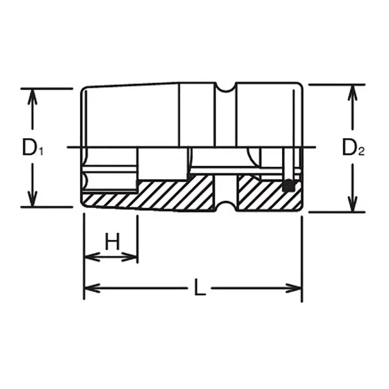 Ko-ken Tools 3/4 Sq. Dr. Socket 46mm 6 point 77mm Sleeve Drive Ko-ken Tools