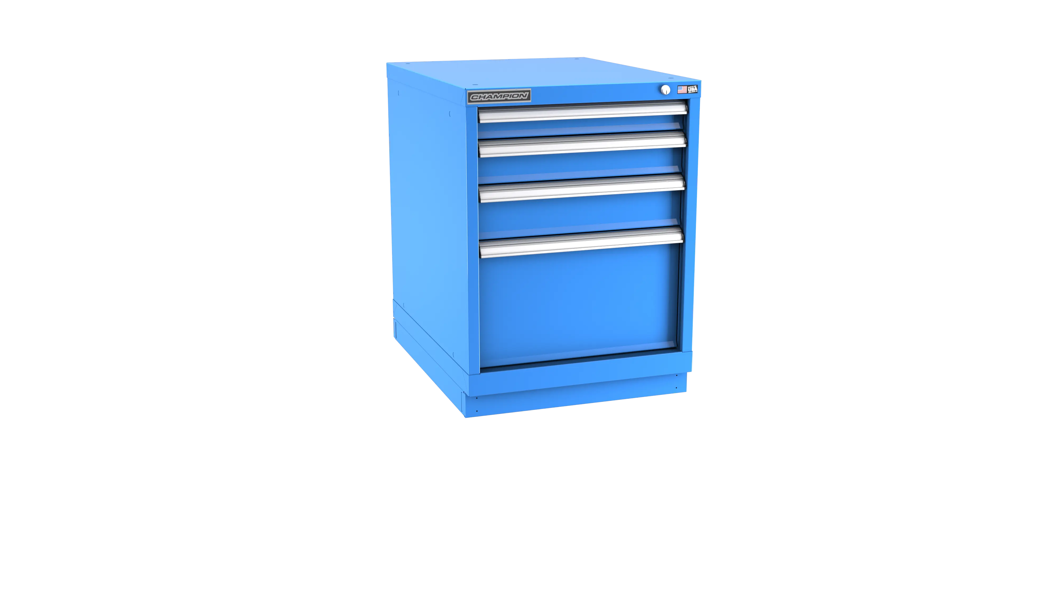 Champion Tool 4-Drawer Metal Modular Storage Cabinet with 29 Internal Compartments, 22-3/16 W x 29-7/8 H x 28-1/2 D in - CM NW1200-0402-ILC-FTB Champion Tool Storage