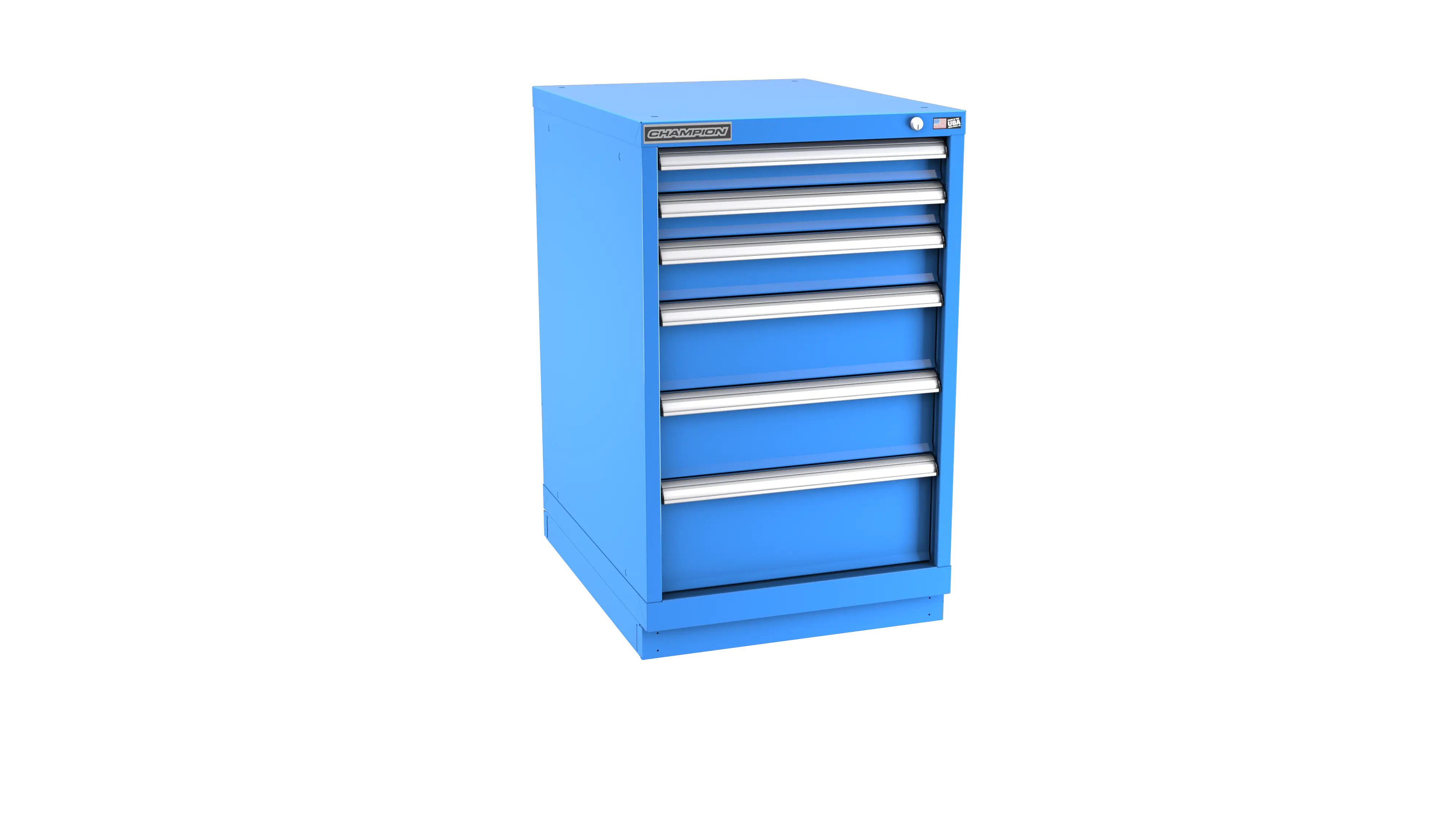 Champion Tool 6-Drawer Metal Modular Storage Cabinet with 63 Internal Compartments, 22-3/16 W x 35-7/8 H x 28-1/2 D in - CM NW1500-0602-ILC-FTB Champion Tool Storage
