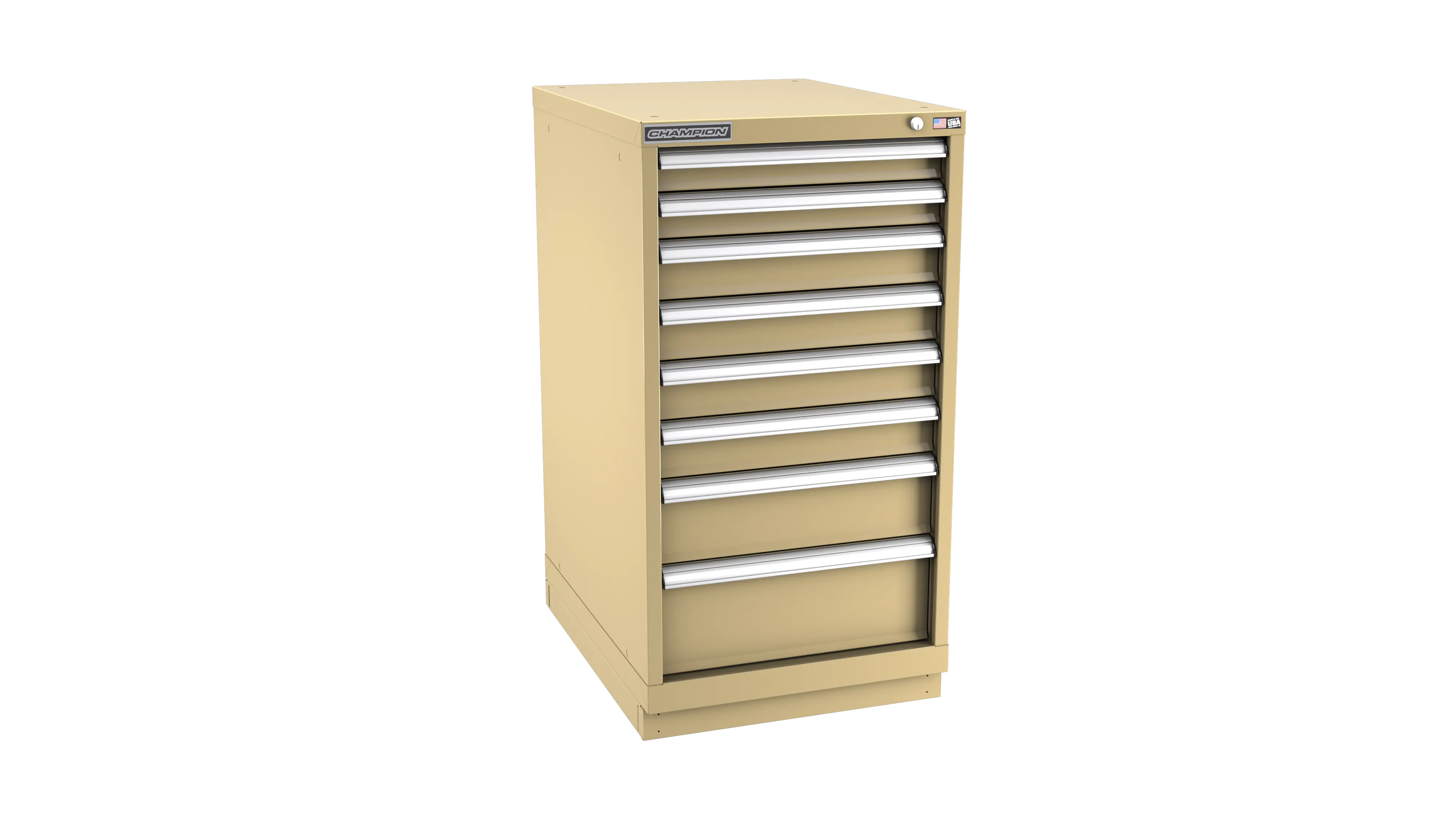 Champion Tool 8-Drawer Modular Cabinet, 22-3/16 W x 41-3/4 H x 28-1/2 D in - CM NW1800-0801-ILC-FTB Champion Tool Storage