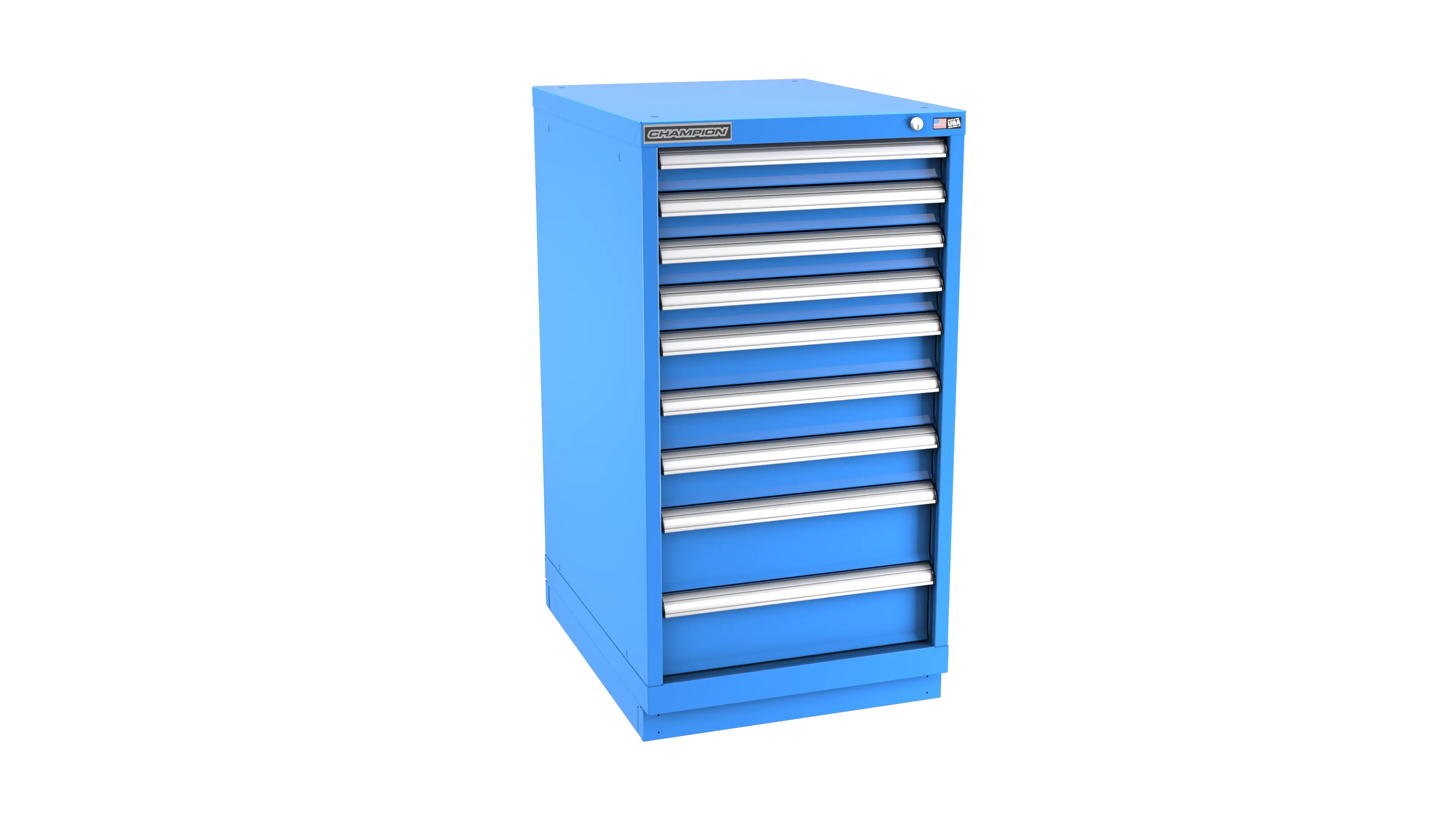 Champion Tool 9-Drawer Modular Cabinet, 22-3/16 W x 41-3/4 H x 28-1/2 D in - CM NW1800-0901-ILC-FTB Champion Tool Storage