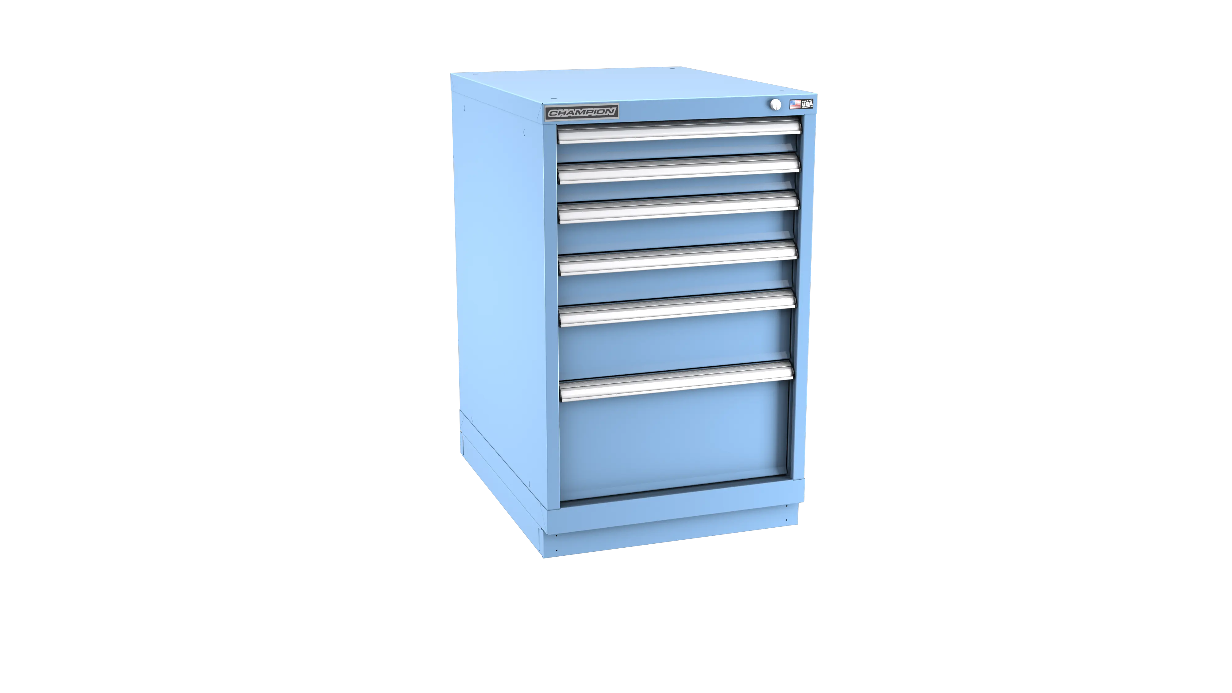 Champion Tool 6-Drawer Metal Modular Storage Cabinet with 58 Internal Compartments, 22-3/16 W x 35-7/8 H x 22-1/2 D in - CM NWS1500-0601-ILC-FTB Champion Tool Storage