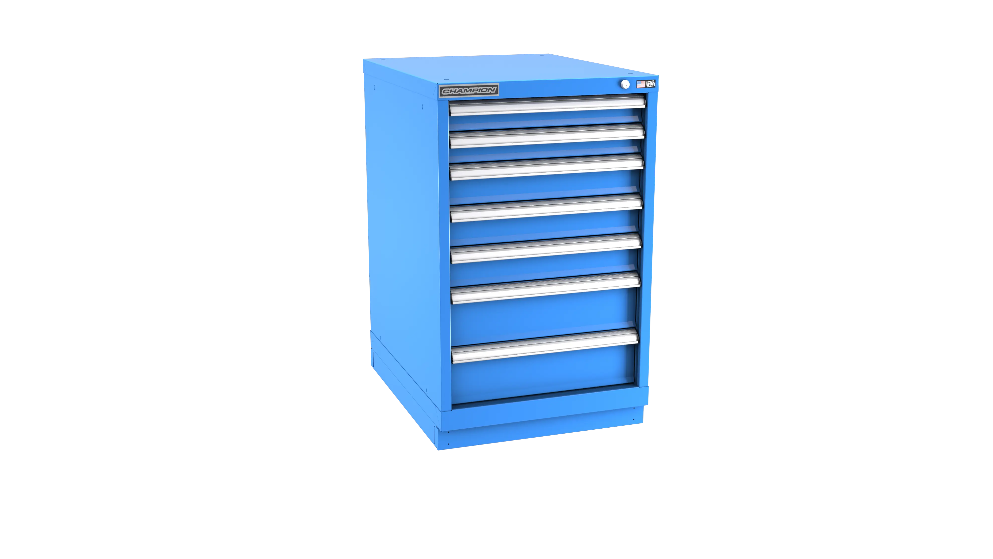 Champion Tool 7-Drawer Metal Modular Storage Cabinet with 86 Internal Compartments, 22-3/16 W x 35-7/8 H x 22-1/2 D in, Drawer Height 5-1/8 in - CM NWS1500-0701-ILC-FTB Champion Tool Storage