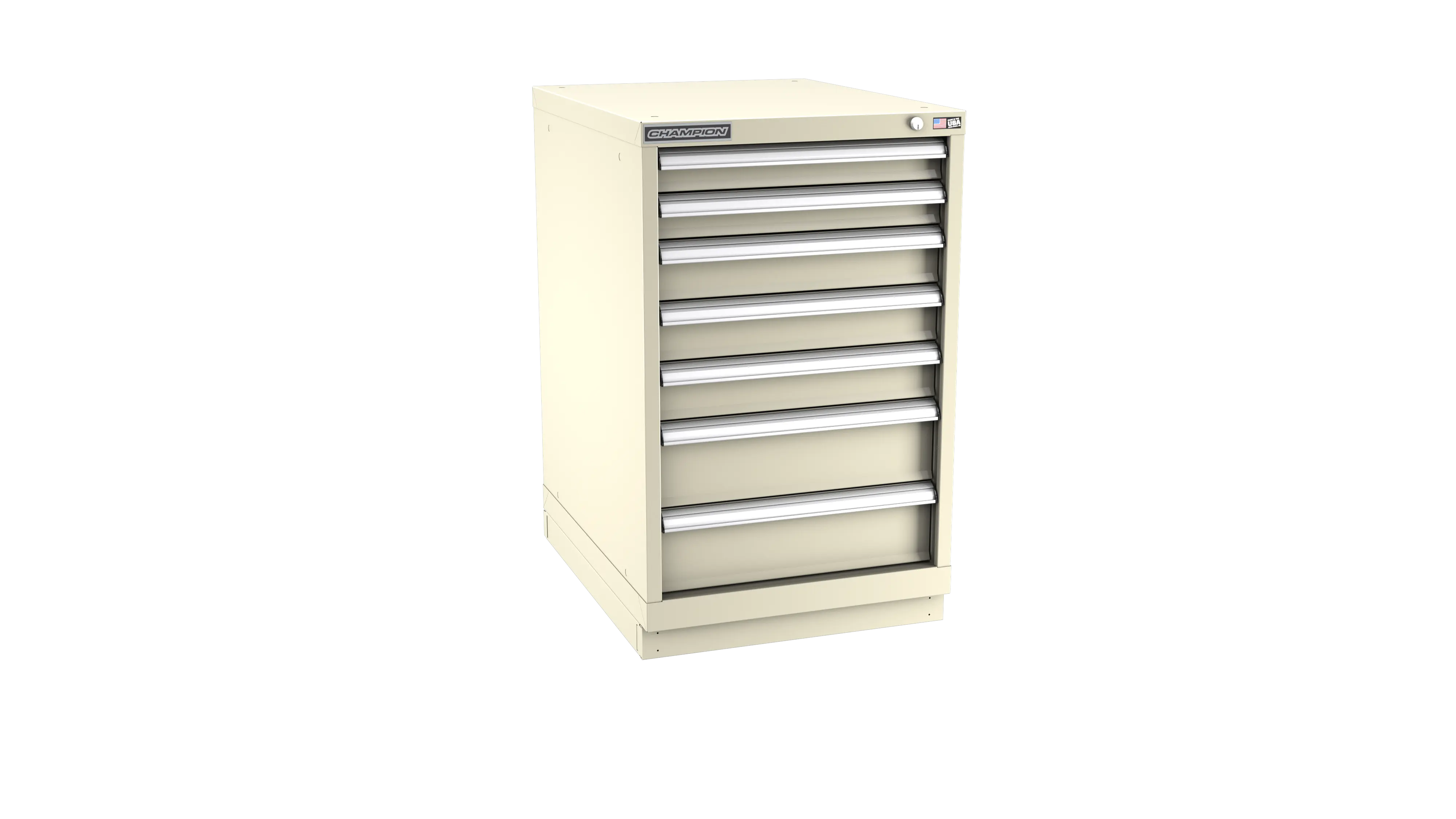 Champion Tool 7-Drawer Metal Modular Storage Cabinet with 86 Internal Compartments, 22-3/16 W x 35-7/8 H x 22-1/2 D in, Drawer Height 5-1/8 in - CM NWS1500-0701-ILC-FTB Champion Tool Storage