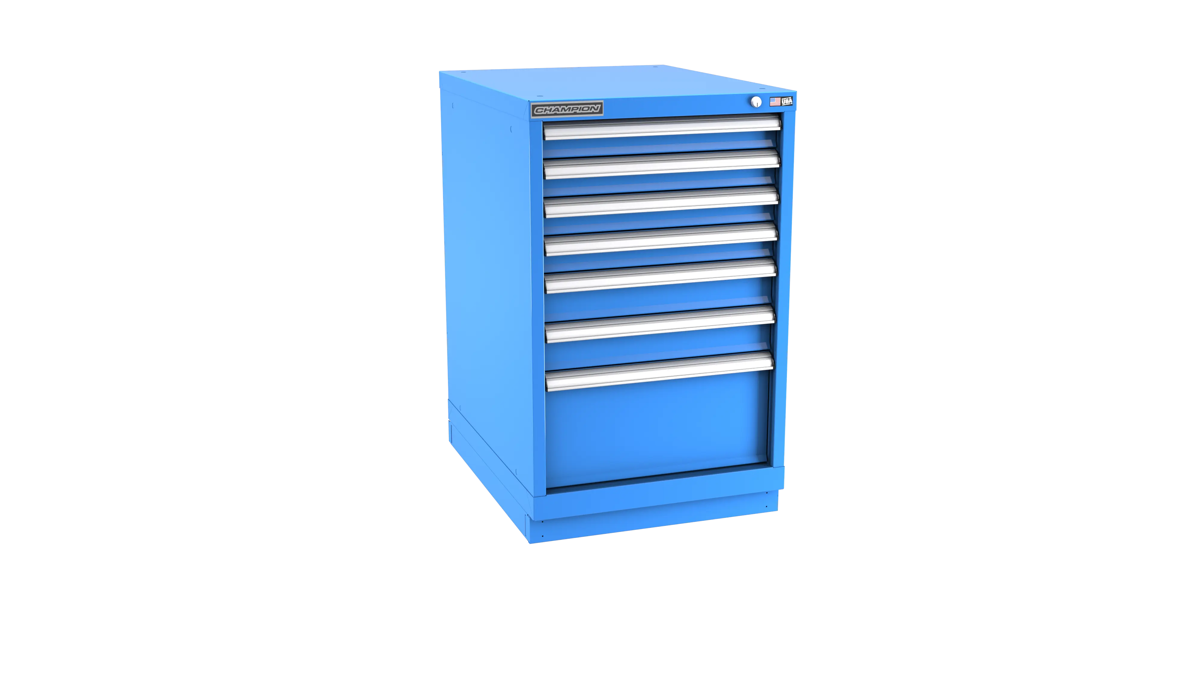 Champion Tool 7-Drawer Metal Modular Storage Cabinet with 86 Internal Compartments, 22-3/16 W x 35-7/8 H x 22-1/2 D in - CM NWS1500-0702-ILC-FTB Champion Tool Storage
