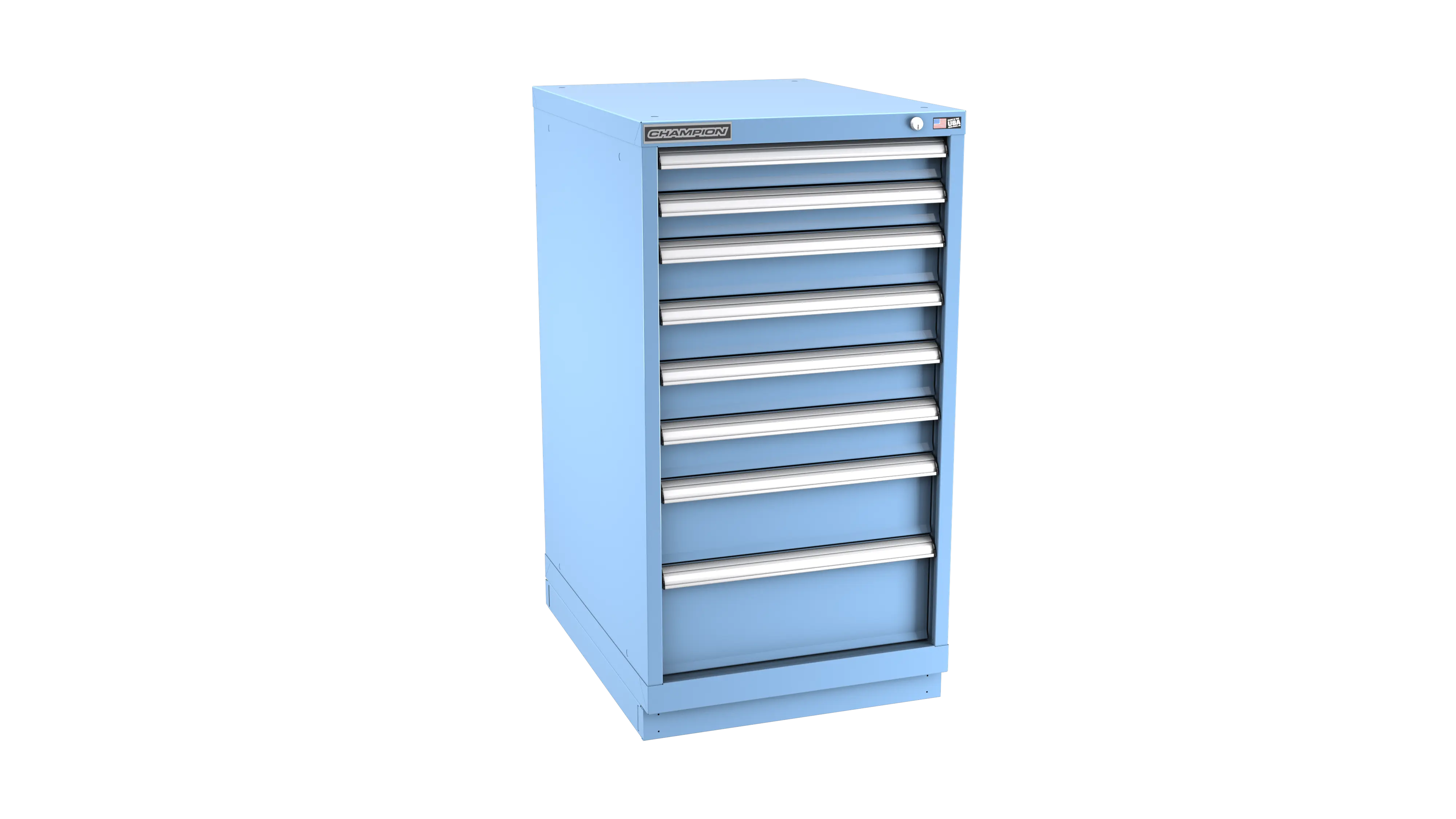 Champion Tool 8-Drawer Modular Cabinet, 22-3/16 W x 41-3/4 H x 22-1/2 D in - CM NWS1800-0801-ILC-FTB Champion Tool Storage