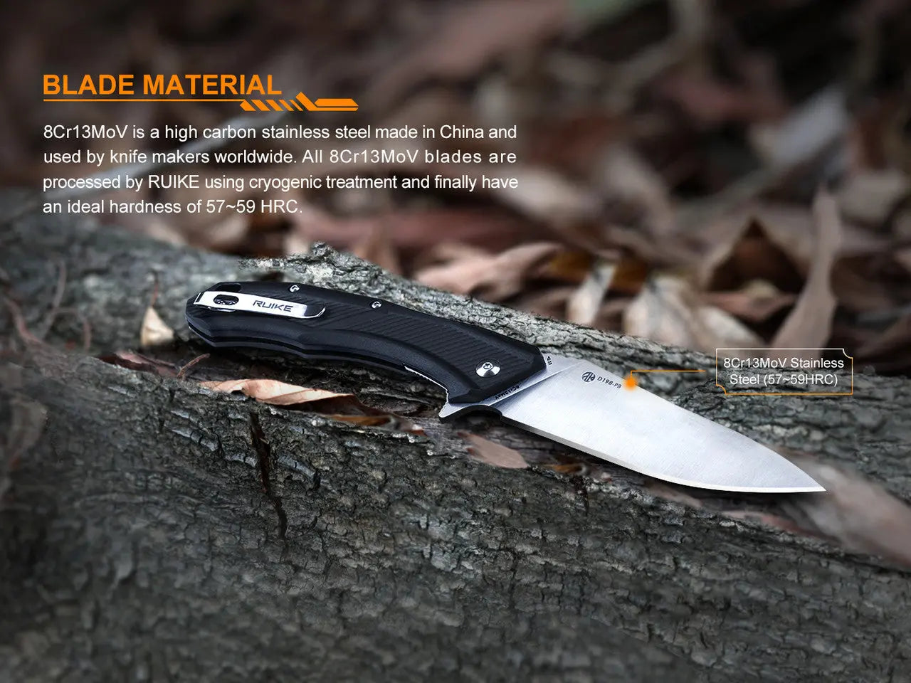 Fenix Ruike Black Lightweight Folding Knife - F RK-D198-PB Fenix