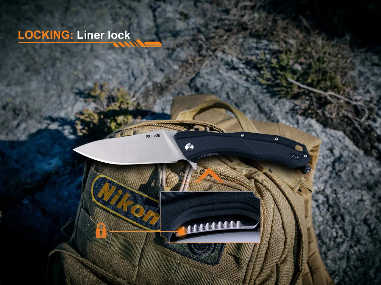 Fenix Ruike Black Lightweight Folding Knife - F RK-D198-PB Fenix