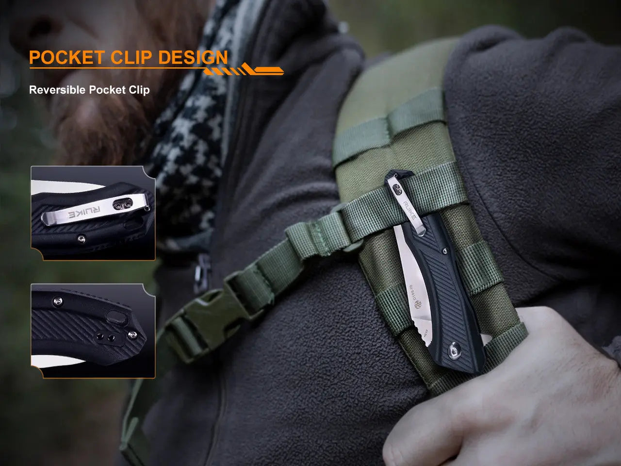Fenix Ruike Black Lightweight Folding Knife - F RK-D198-PB Fenix