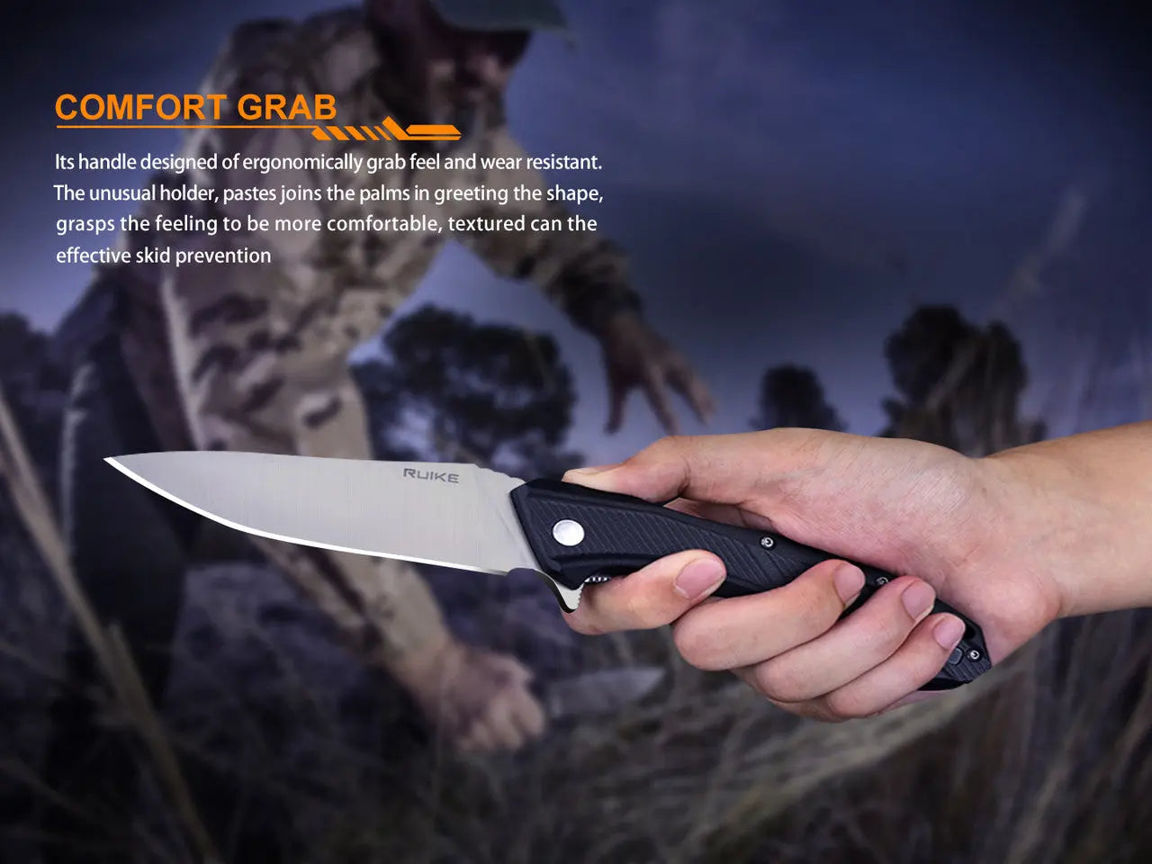 Fenix Ruike Black Lightweight Folding Knife - F RK-D198-PB Fenix