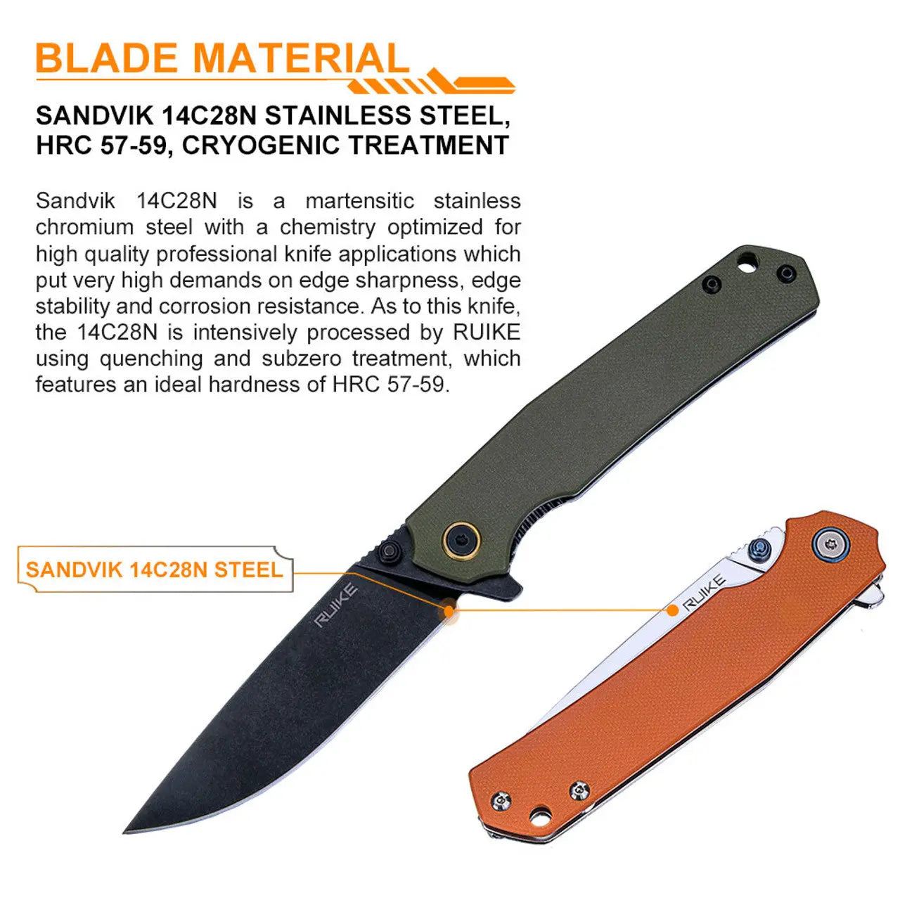 Fenix Ruike Black and Green Folding Knife - F RK-P801-G Fenix