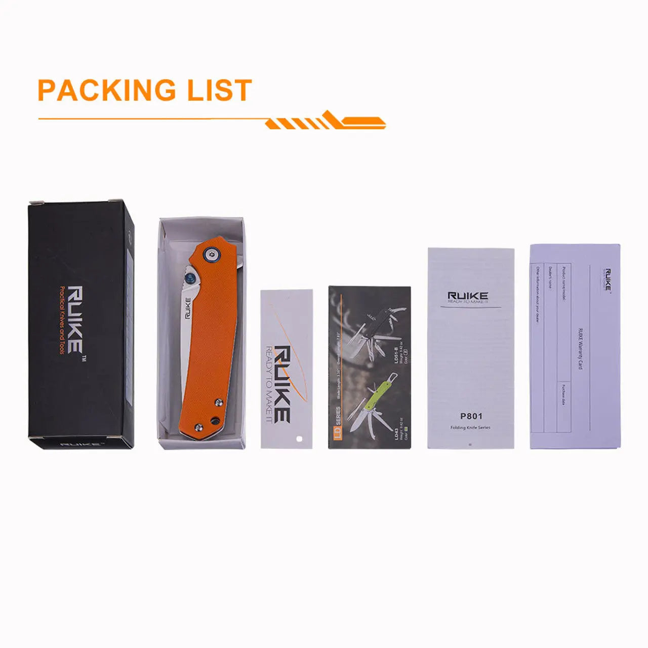 Fenix Ruike Orange and Silver Folding Knife - F RK-P801-J Fenix