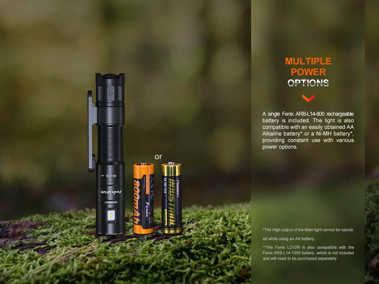 Fenix Dual Light Sources Multipurpose EDC Flashlight - F FX-LD12R Fenix