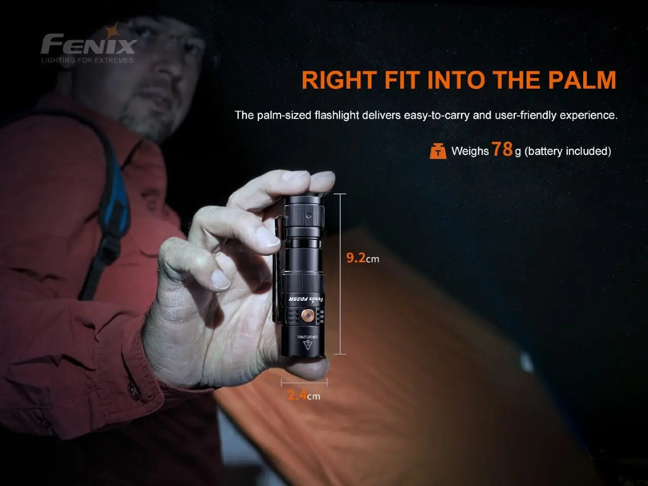 Fenix 800 Lumen EDC Rechargeable Flashlight - F FX-PD25R Fenix