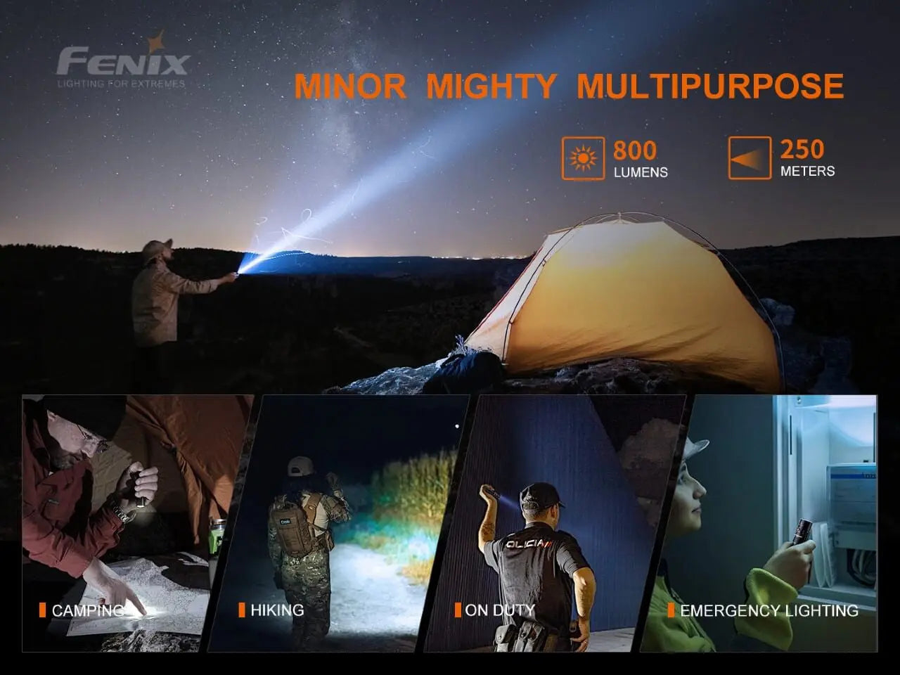 Fenix 800 Lumen EDC Rechargeable Flashlight - F FX-PD25R Fenix
