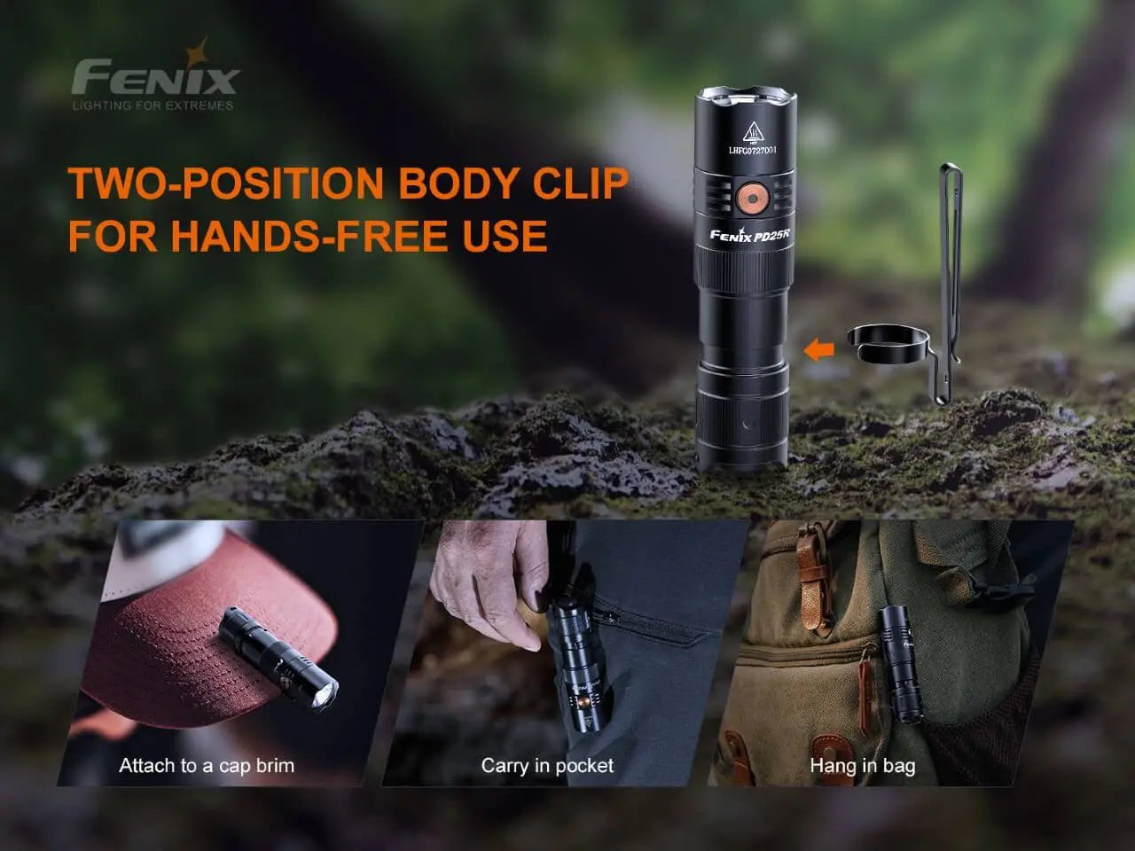 Fenix 800 Lumen EDC Rechargeable Flashlight - F FX-PD25R Fenix