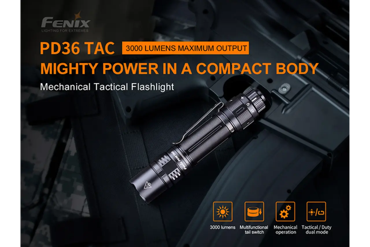 Fenix 3000 Lumen Tactical Flashlight - F FX-PD36TAC Fenix