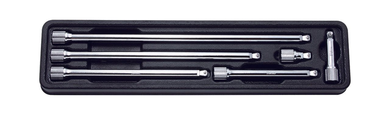 Ko-ken Tools 1/4 Sq. Dr. Wobble-Fix Extension Bar Set 28-250mm ABS Tray 6 pieces