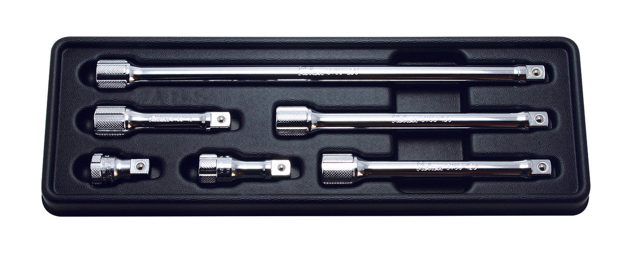 Ko-ken Tools 3/8 Sq. Dr. Extension Bar set 32-250mm ABS Tray 6 pieces