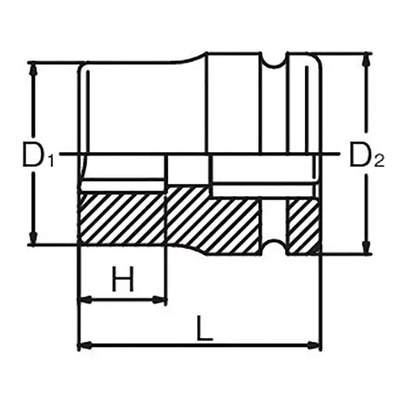 Ko-ken Tools 3/4 Sq. Dr. Rear Wheel Nut Socket 19mm Square 53mm Ko-ken Tools