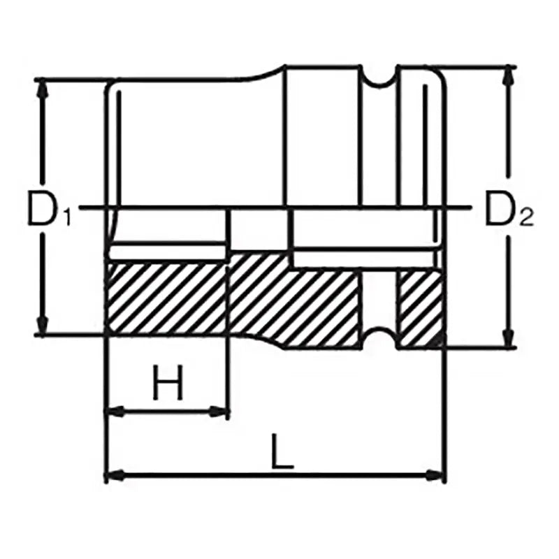 Ko-ken Tools 3/4 Sq. Dr. Rear Wheel Nut Socket 21mm Square 57mm Ko-ken Tools