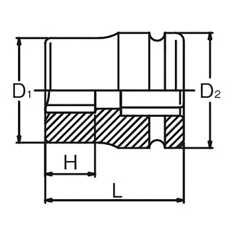 Ko-ken Tools 1 Sq. Dr. Rear Wheel Nut Socket 17mm Square 60mm Ko-ken Tools