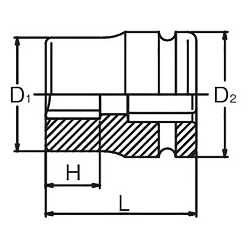 Ko-ken Tools 1 Sq. Dr. Rear Wheel Nut Socket 21mm Square 64mm Ko-ken Tools