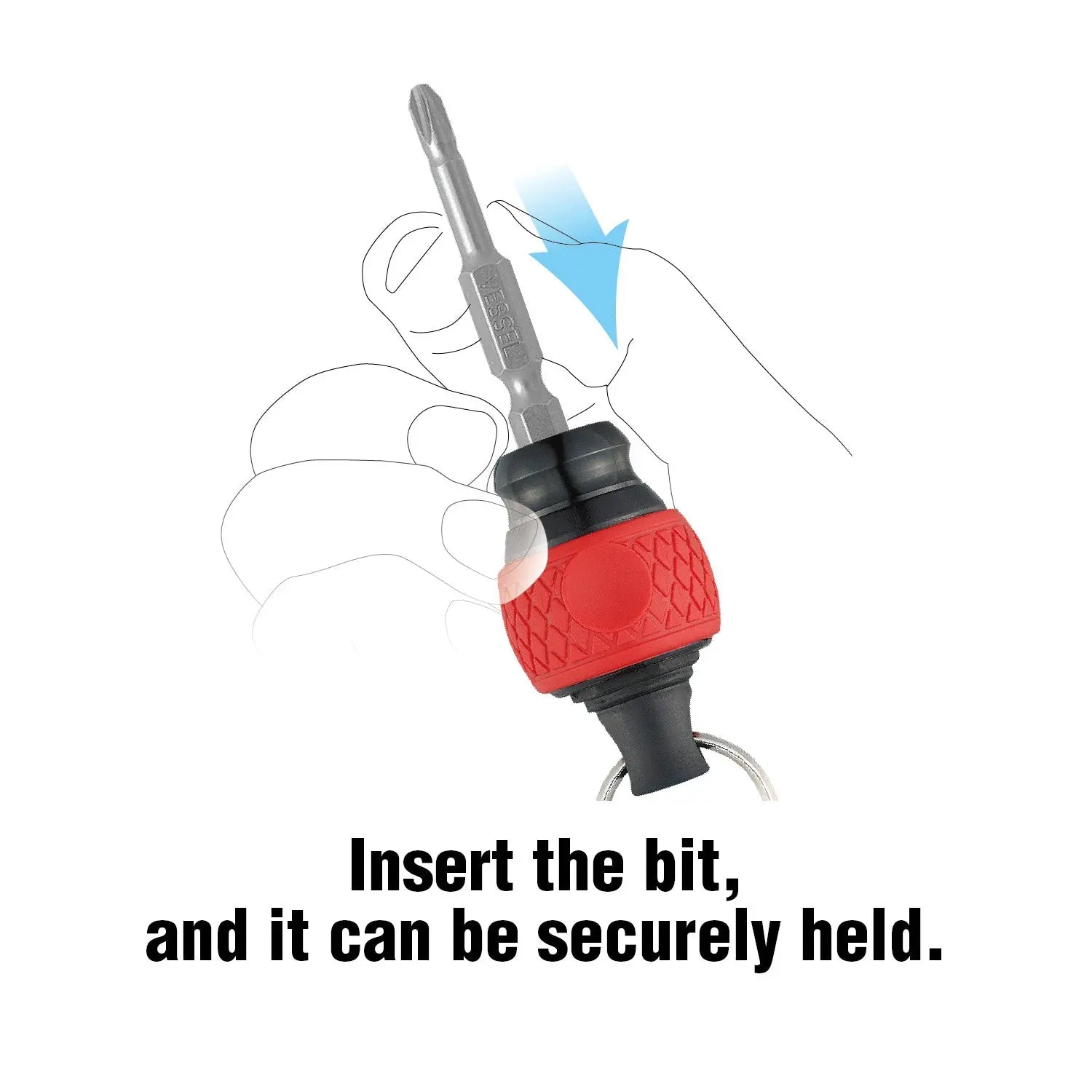 Vessel Tools Ball Grip Carrying Yellow Bit Holder - VL QB22YU Vessel Tools