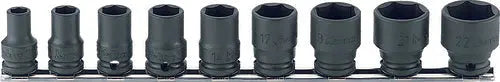 Ko-ken Tools 3/8 Sq. Dr. Socket set 8-22mm 6 point Thin walled 9 pieces Ko-ken Tools
