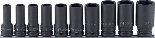 Ko-ken Tools 1/2 Sq. Dr. Socket set 10-27mm 6 point Thin walled 10 pieces Ko-ken Tools