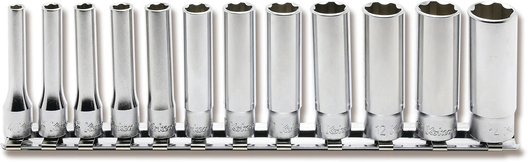 Ko-ken Tools 12 Piece 1/4 Sq. Dr. Surface Drive Deep Metric Socket Set Ko-ken Tools