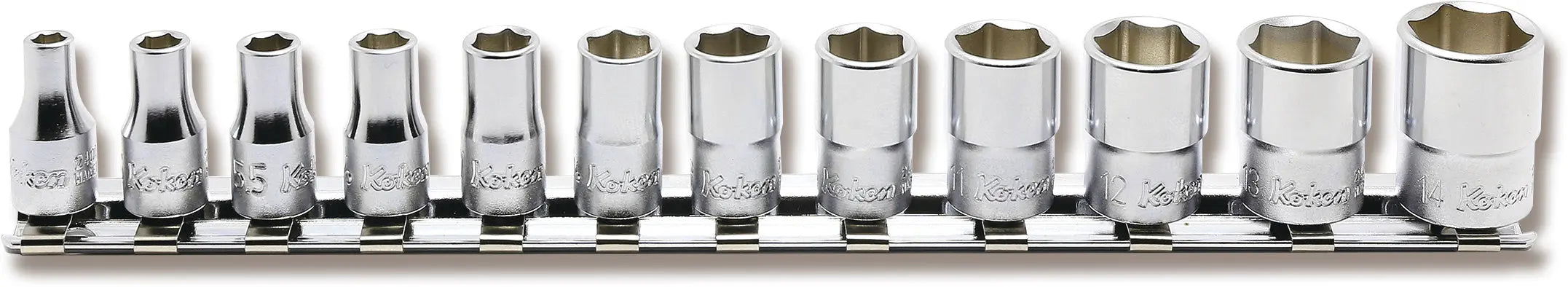 Ko-ken Tools 12 Piece 1/4 Sq. Dr. 6 Point Metric Socket Set 4-14mm Ko-ken Tools