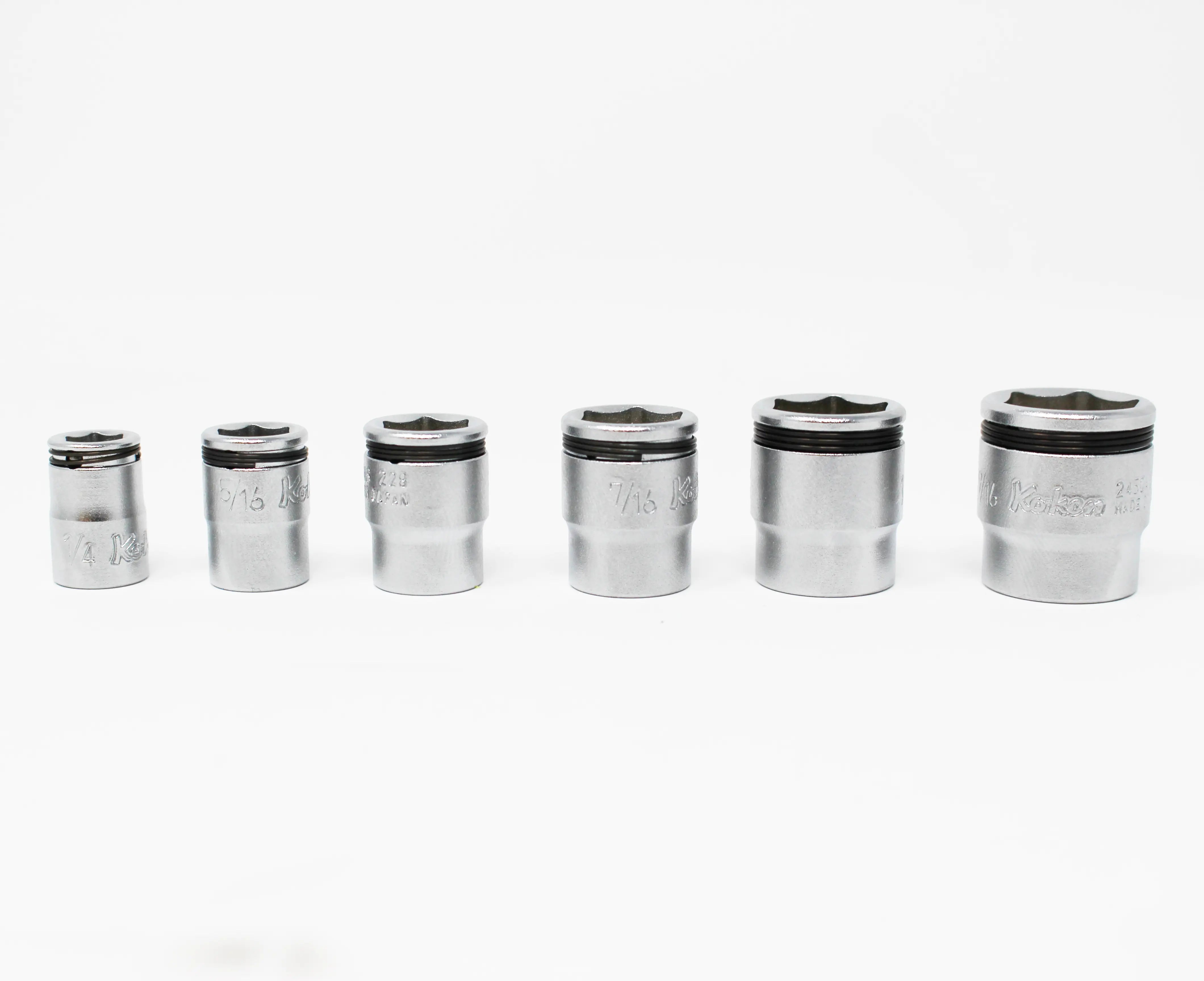 Ko-ken Tools 1/4" Sq.Dr. Nut-Grip SAE Short Socket Rail Set, 6 pcs. Ko-ken Tools