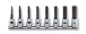 Ko-ken Tools 3/8 Sq. Dr. Grip Ring Hex Bit 100mm Long Socket Set - 8 pieces Ko-ken Tools
