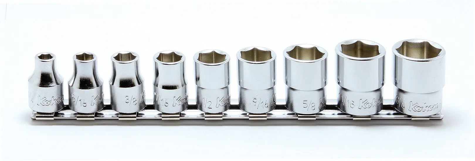 Ko-ken Tools 3/8 Sq. Dr. Socket set 1/4-3/4 6 point 200mm 9 pieces Ko-ken Tools