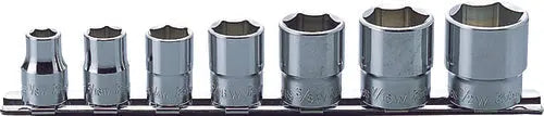Ko-ken Tools 7 Piece 3/8 Sq. Dr. Whitworth, 6 Point, Chrome, SAE Socket set 1/8-1/2 Ko-ken Tools