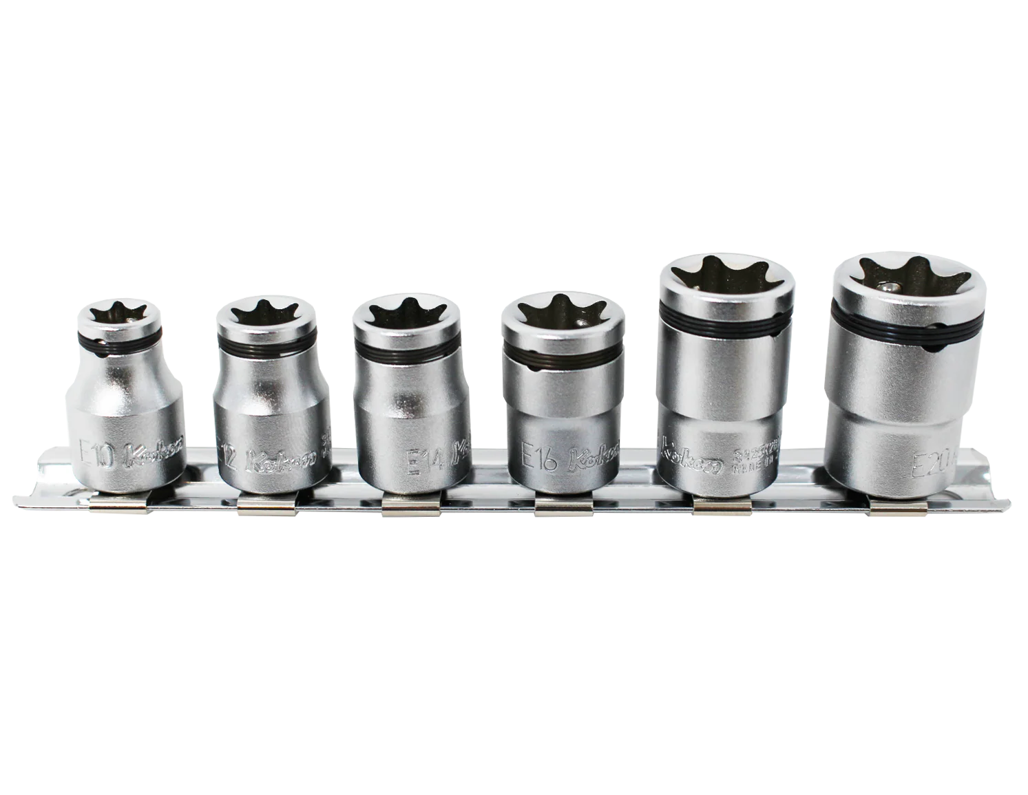Ko-ken Tools 3/8 Sq. Dr. 6 Piece NUT GRIP® TORX® Socket set E10-E20