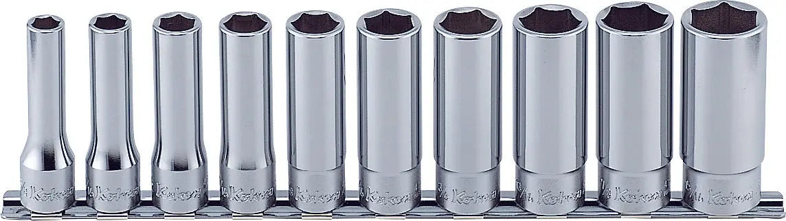 Ko-ken Tools 10 piece 1/2 Sq. Dr. 12 Point Deep SAE Socket Set Ko-ken Tools