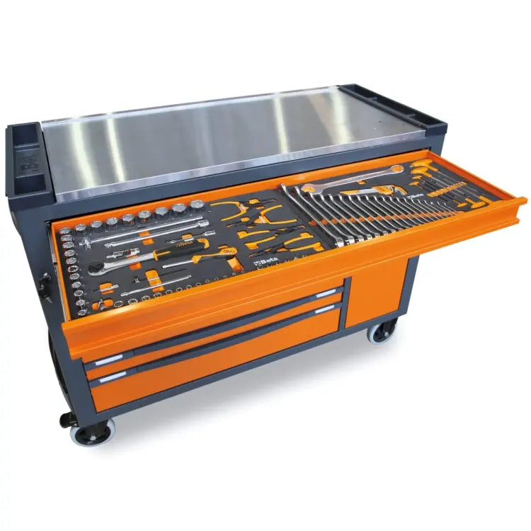 Beta Tools (Article# RSC24AXXL) 8-Drawers Anti-Tilt System Long Mobile Roller Cab - BT 024004781 