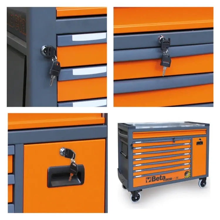 Beta Tools (Article# RSC24AXXL) 8-Drawers Anti-Tilt System Long Mobile Roller Cab - BT 024004781 