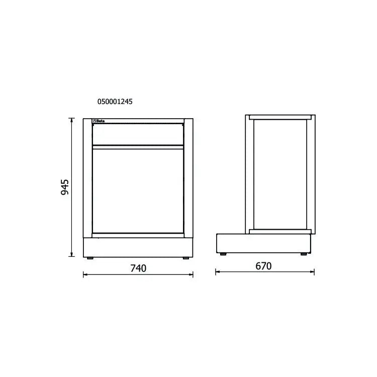 Beta Tools (Article# RSC50 2.0 CS) Fixed Sorted Waste Collection Module for Workshop Equipment Combination RSC50 2.0 - BT 050001285 